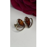 Heart 925 Sterling Silver Amber Earrings