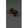 Heart 925 Sterling Silver Amber Earrings