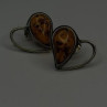 Heart 925 Sterling Silver Amber Earrings
