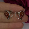 Heart 925 Sterling Silver Amber Earrings