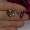 Heart 925 Sterling Silver Amber Earrings