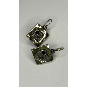 Vintage Israel Silpada 925 Sterling Silver Garnet Earrings