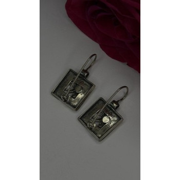 Vintage Israel Silpada 925 Sterling Silver Garnet Earrings