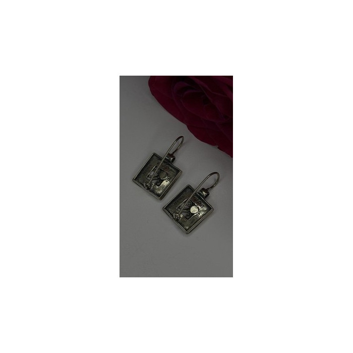 Vintage Israel Silpada 925 Sterling Silver Garnet Earrings