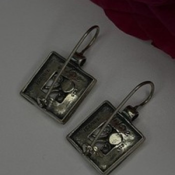 Vintage Israel Silpada 925 Sterling Silver Garnet Earrings