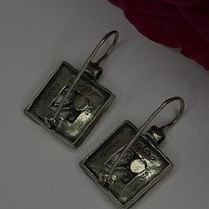Vintage Israel Silpada 925 Sterling Silver Garnet Earrings