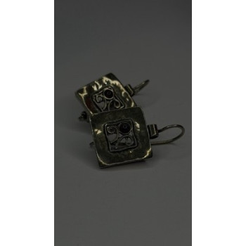 Vintage Israel Silpada 925 Sterling Silver Garnet Earrings
