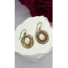 Israel 925 Sterling Silver Gold Plated Moonstone Earrings