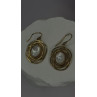 Israel 925 Sterling Silver Gold Plated Moonstone Earrings