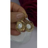Israel 925 Sterling Silver Gold Plated Moonstone Earrings