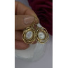 Israel 925 Sterling Silver Gold Plated Moonstone Earrings
