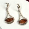 925 Sterling Silver Amber Drop Earrings
