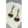 925 Sterling Silver Amber Drop Earrings