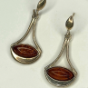 925 Sterling Silver Amber Drop Earrings