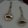925 Sterling Silver Amber Drop Earrings