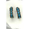 925 Sterling Silver Gold Plated Part Blue Turquoise Earrings