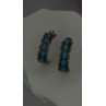 925 Sterling Silver Gold Plated Part Blue Turquoise Earrings
