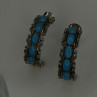 925 Sterling Silver Gold Plated Part Blue Turquoise Earrings