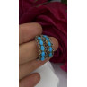 925 Sterling Silver Gold Plated Part Blue Turquoise Earrings