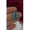 925 Sterling Silver Gold Plated Part Blue Turquoise Earrings
