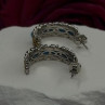925 Sterling Silver Gold Plated Part Blue Turquoise Earrings