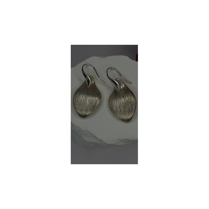 Elegant Italy 925 Sterling Silver Leaf Earrings