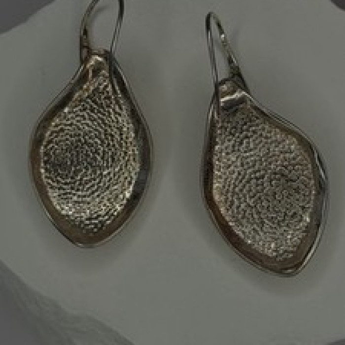 Elegant Italy 925 Sterling Silver Leaf Earrings