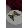 Half Moon Face Design 925 Sterling Silver Marcasite Stones Earrings