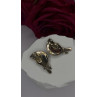 Half Moon Face Design 925 Sterling Silver Marcasite Stones Earrings