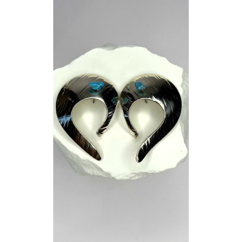 Native American Style 925 Sterling Silver Blue Turquoise Earrings