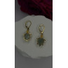 925 Sterling Silver Gold Plated Dynasty Jade Turtle Lever back Earrings