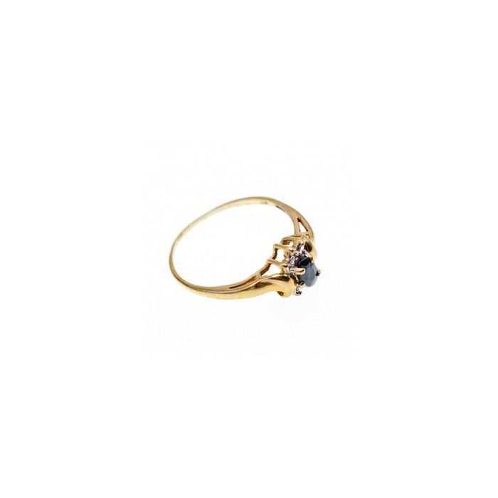 10K YELLOW GOLD  SPINEL & DIAMONDS RING SIZE 8.5