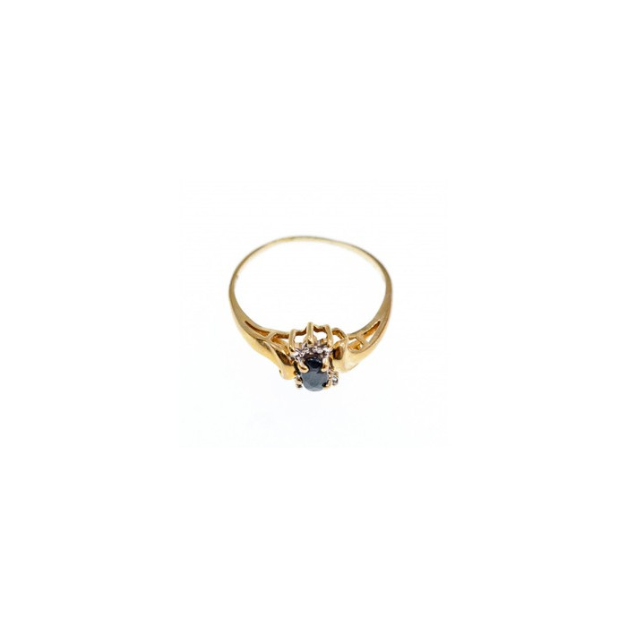 10K YELLOW GOLD  SPINEL & DIAMONDS RING SIZE 8.5