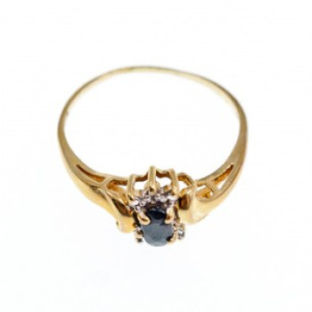 10K Yellow Gold Spinel & Diamonds Ring Size 8.5