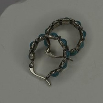 Vintage 925 Sterling Silver Blue Turquoise Earrings