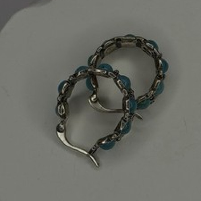Vintage 925 Sterling Silver Blue Turquoise Earrings