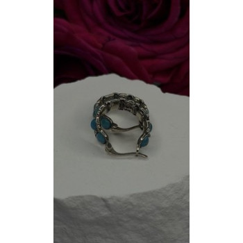 Vintage 925 Sterling Silver Blue Turquoise Earrings