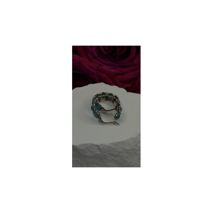 Vintage 925 Sterling Silver Blue Turquoise Earrings