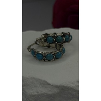 Vintage 925 Sterling Silver Blue Turquoise Earrings