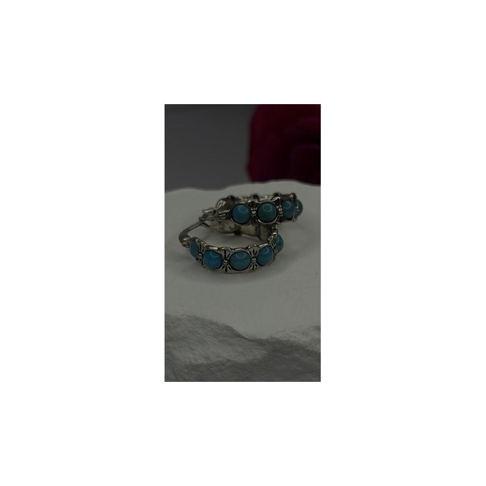 Vintage 925 Sterling Silver Blue Turquoise Earrings