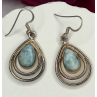 Vintage 925 Sterling Silver Blue Larimar Drop Earrings