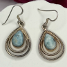 Vintage 925 Sterling Silver Blue Larimar Drop Earrings