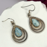 Vintage 925 Sterling Silver Blue Larimar Drop Earrings