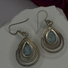 Vintage 925 Sterling Silver Blue Larimar Drop Earrings
