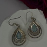 Vintage 925 Sterling Silver Blue Larimar Drop Earrings