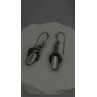 Vintage 925 Sterling Silver Mother-of-pearl Cabochons Dangle Earrings