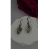 Vintage 925 Sterling Silver Mother-of-pearl Cabochons Dangle Earrings