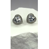925 Sterling Silver Moissanite Heart Stud Earrings
