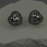 925 Sterling Silver Moissanite Heart Stud Earrings