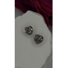 925 Sterling Silver Moissanite Heart Stud Earrings